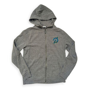 Peloton Full Zip Hoodie Blue Green Logo Medium